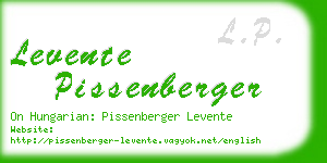 levente pissenberger business card